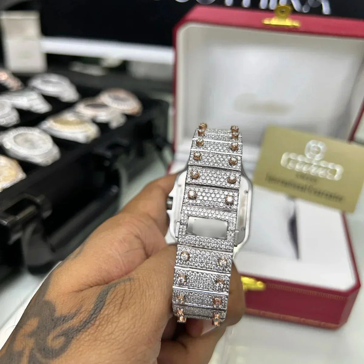 Moissanite Skeleton Watch