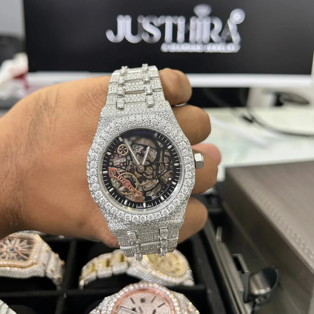 Moissanite Skeleton Watch