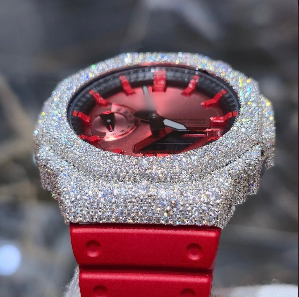 1:1 Red Iced Out Shocker Wrist Bling