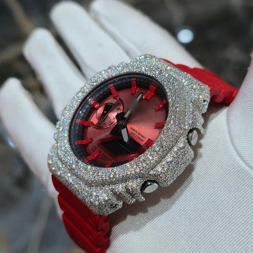 1:1 Red Iced Out Shocker Wrist Bling