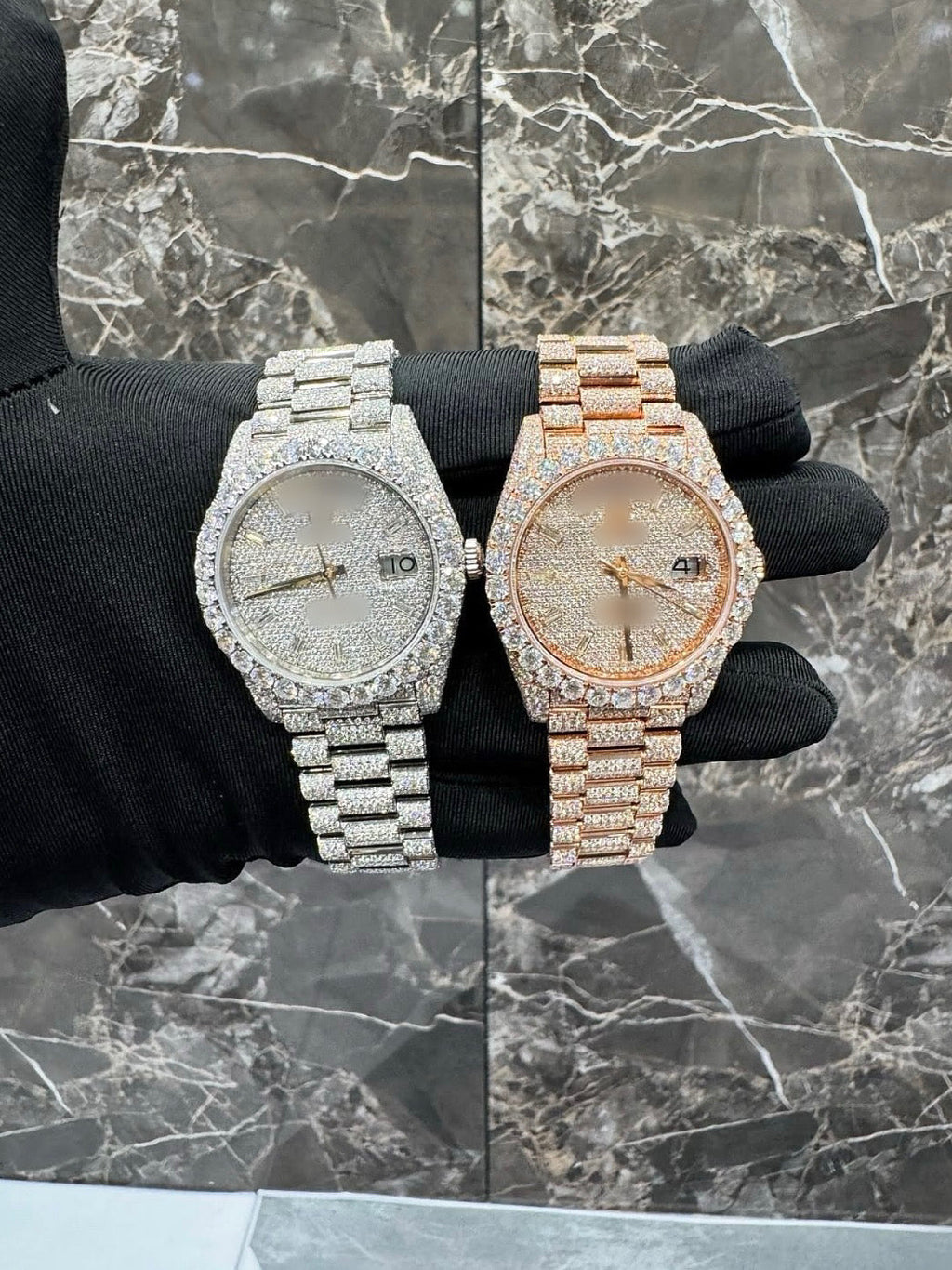 1:1 Fully Iced Out Wrist Bling Set