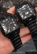 1:1 Iced Out Black Twin Wrist Bling Set